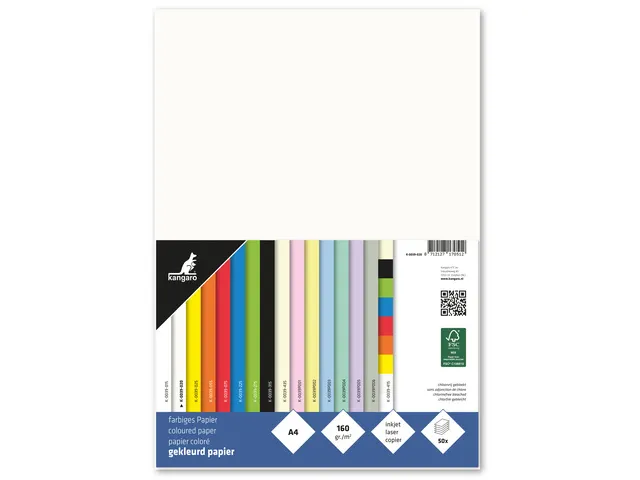 papier Kangaro A4 160 gram pak a 50 vel roomwit