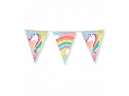 Vlaggenlijn 10 meter Party Flags foil Unicorn