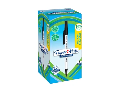 Balpen Paper Mate Kilometrico Recycled medium zwart