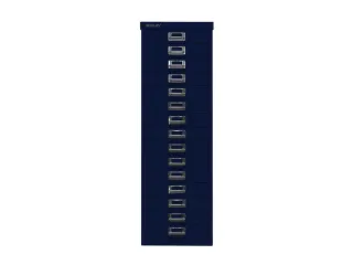 kantoor-ladekast HxBxD 857x278x380mm 15 laden romp oxfordblauw staal - 3