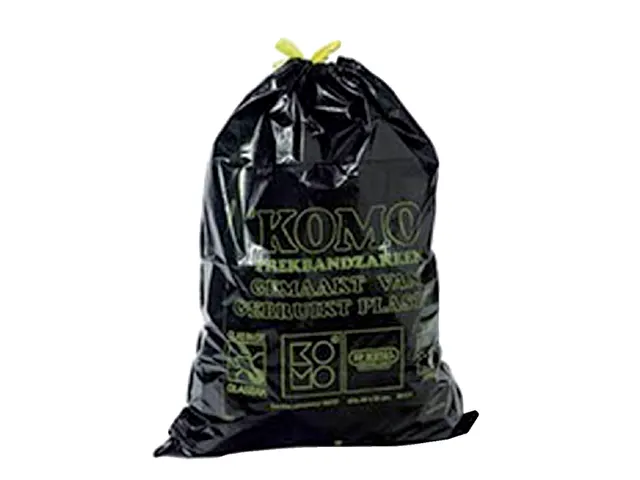 Vuilniszak Komo 60 Liter Met Trekband 15 Per Rol Grijs