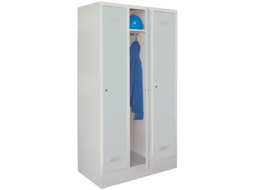 locker,RAL 7035,HxBxD 1850x900x500mm,3vak,vak B 300mm,cil.-slot,sokkel