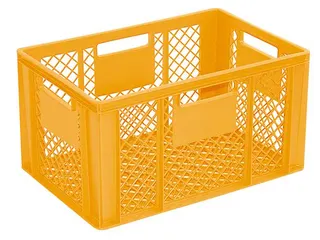 Euronorm Stapelkrat Pe 320x600x400mm 63liter Open Geel - 1