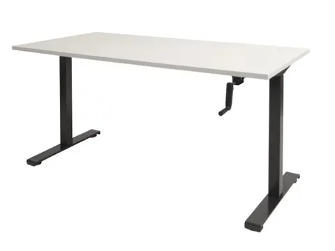 Dextro Slinger Bureau Zit-sta T-poot 120x80 Krijtwit 25mm Zwart