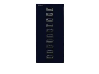 kantoor-ladekast HxBxD 590x278x380mm 10 laden romp oxfordblauw staal - 2
