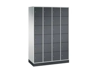 lockerkast,RAL 7035/RAL 7021,HxBxD 1950x1220x500mm,4x6vakken,cil.-slot - 2