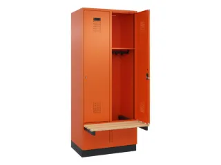 locker met bank,HxBxD 1950x800x815mm,2vak,vak B 400mm,cilinderslot - 1