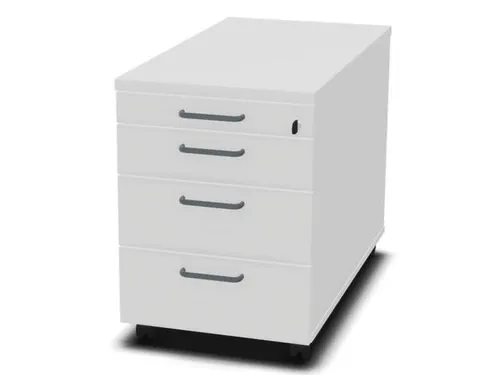 mobiel ladeblok,HxBxD 600x430x800mm,3lade(n),m. beugelgreep,Bl-wit