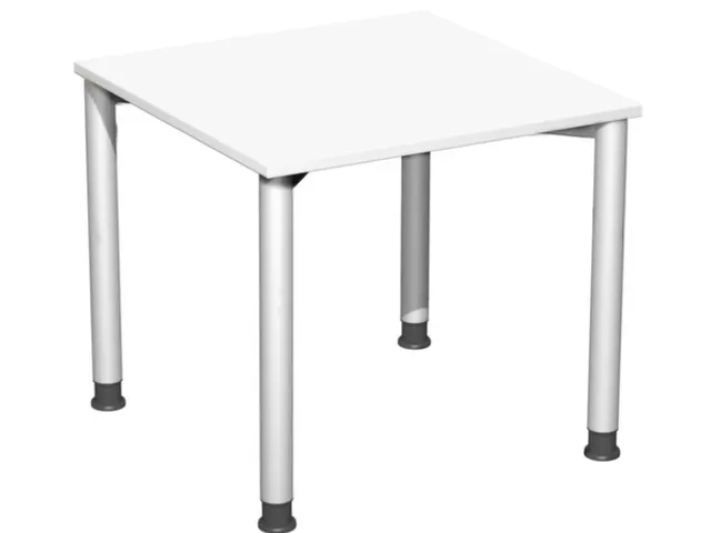 In Hoogte Verstelbaar Bureau 680-800X800X800Mm Blad Wit 4-Voeten