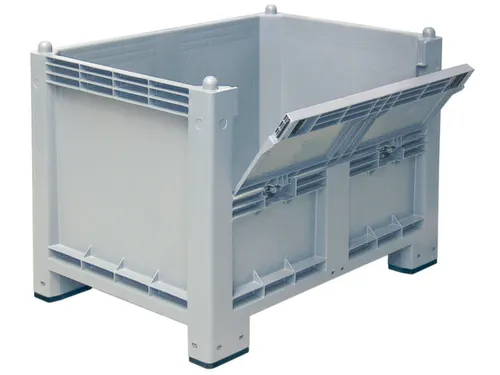Stapelcontainer Pp Hxbxd 850x1200x800mm 550 Liter 4Poten klep Grijs