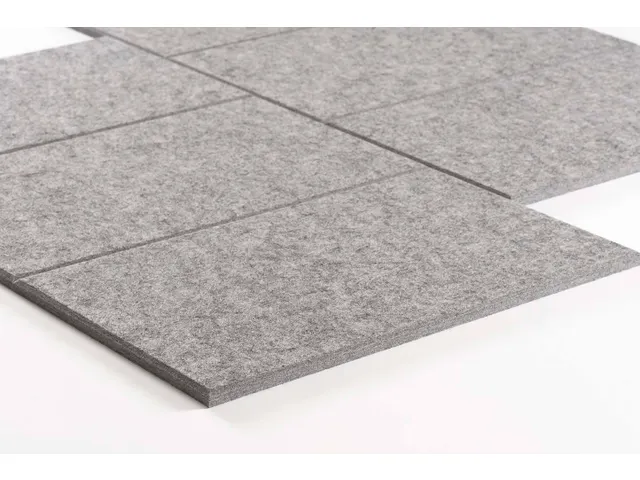 Akoestische PET-vilt Parallellogram tegels donkergrijs 30x25cm 22 stuk