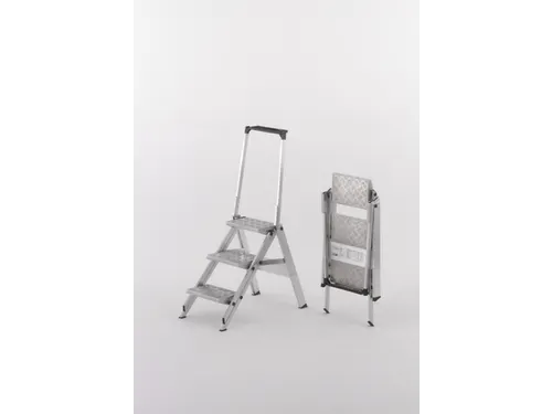 Veiligheids-vouwtrap Aluminium H 690mm 3treden Beugel Traanplaat