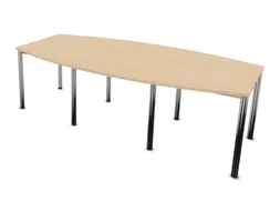 vergadertafel,HxBxD 740x2400x1200mm,vatvormig,NE-esdoorn