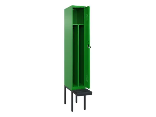 locker met bank,voor scheiding van kleding,HxBxD 2120x300x815mm,1vak