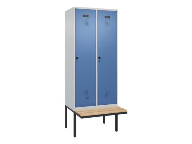 locker met bank,voor scheiding van kleding,HxBxD 2120x800x815mm,2vak