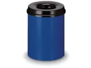 OUTLET prullenmand zelfblussend 20l HxØ 426x260mm kop zwart romp staa - 1