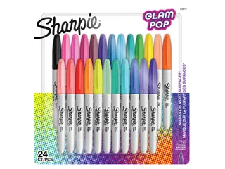 Viltstift Sharpie Glampop fijn assorti blister à 24 stuks - 1