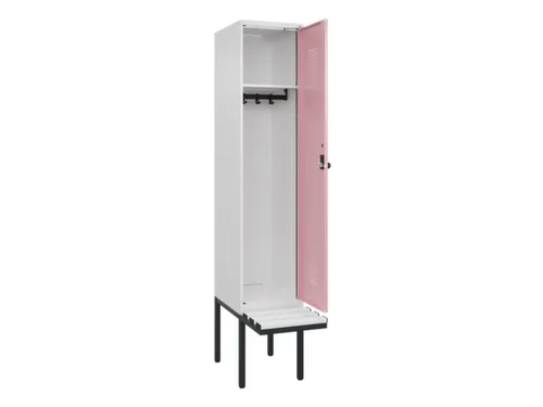 locker met bank,HxBxD 2120x400x815mm,1vak,vak B 400mm,draaigrendel