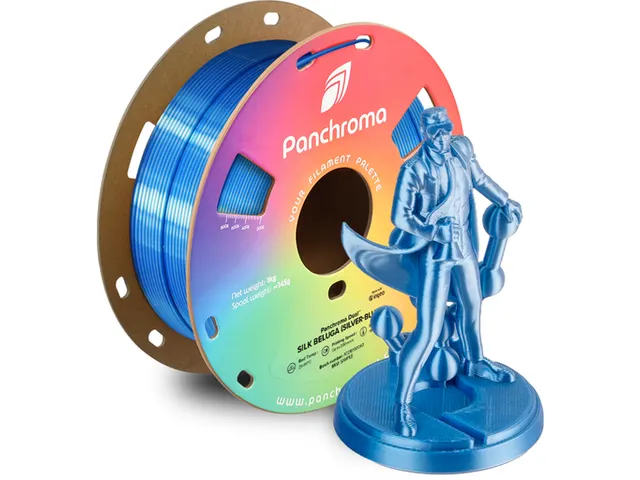 PLA Dual Silk 1,75mm Zilver-blauw 1kg Panchroma 3D Filament