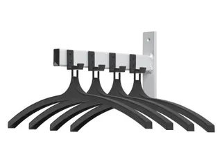 Wandgarderobe HIQ 4 hangers zwart aluminiumgrijs - 1
