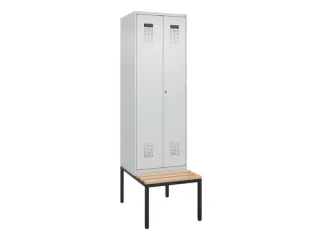 PBM-locker met bank,HxBxD 2120x600x815mm,2vak,vak B 300mm - 2