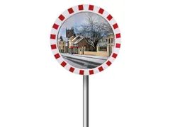 verkeersspiegel,Ø 1000mm,spiegel RVS,frame pvc-schuimstof,rood/wit