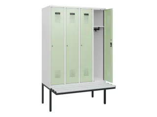 locker met bank,HxBxD 1950x1200x815mm,4vak,vak B 300mm,cilinderslot - 1