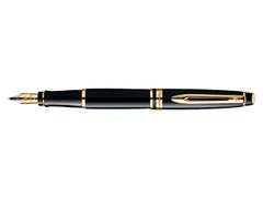 Vulpen Waterman Expert Black lacquer GT Fijn Blauwe inkt