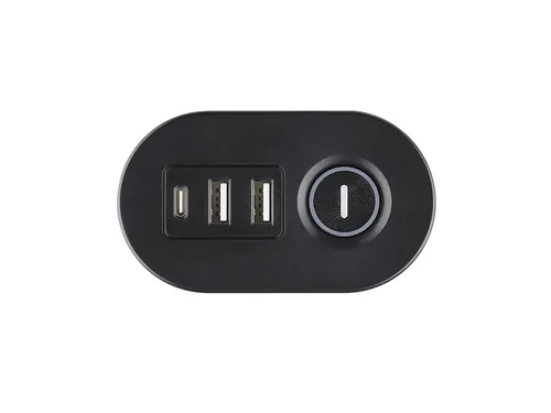 IOIO desktop stekkerdoos SL3000 3-voudig + 3x USB Zwart