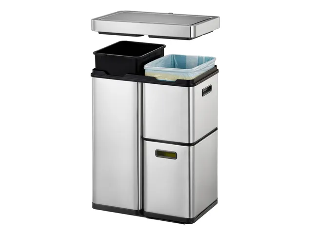 Afvalbak EKO Mirage Plus sensor 30 liter en 2x15 liter RVS