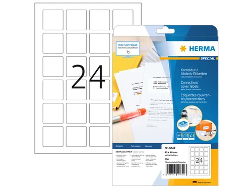 HERMA 9642 QR-code etiketten A4 40x40mm Wit 600 stuks
