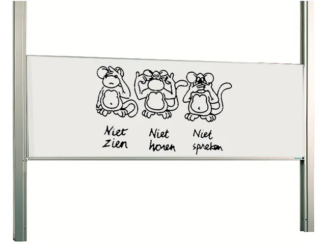 Schoolbord Enkelvlaksbord 120x200cm Verstelbaar Kolom Wit Emaille