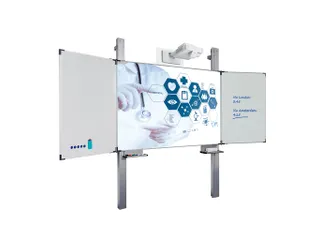 Projectiebord 120x214cm emailstaal mat wit Extraflat 5-vlaks Kolom - 1