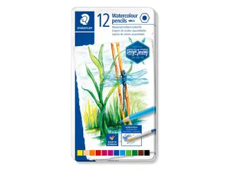 Aquarel Potlood, Metalen Doos Met 12 Kleuren - 1