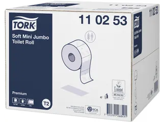 Tork 110253 Zacht Mini Jumbo Toiletpapier Premium 2-laags wit 12 Rol - 1