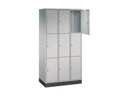 lockerkast,HxBxD 1950x920x500mm,3x3vakken,cil.-slot,sokkel