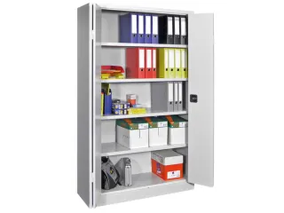 Ruime Vouwdeurkast Hxbxd 1950x1200x400mm 4legborden Ral7035 - 1