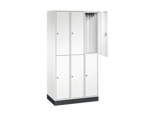 Dubbeldekse garderobekast,HxBxD 1950x920x500mm,3x2vak.,vak B 260mm