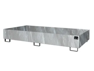 stellingopvangbak,opvangvol. 540l,HxBxD 300x2650x1300mm,staal verzinkt - 2