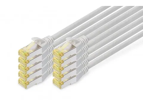 CAT 6A S-FTP patchkabel Cu LSZH AWG 26/7 Lengte 0,5m 10 stuks Grijs