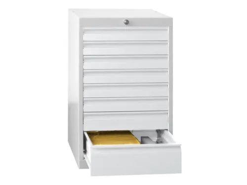 ladekast,HxBxD 600x500x600mm,5lade(n),cil.-slot,RAL7035,front RAL3000