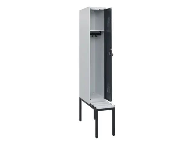 locker met bank,HxBxD 1950x300x815mm,1vak,vak B 300mm,draaigrendel