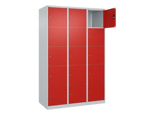lockerkast,HxBxD 1850x1200x500mm,3x5vakken,vak B 400mm,cil.-slot