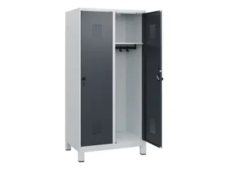 schoollocker,HxBxD 1630x800x500mm,2vak,vak B 400mm,draaigrendel,voeten - 1
