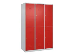 dubbeldekse locker,HxBxD 1850x1200x500mm,3x2vak.,vak B 400mm,cil.-slot