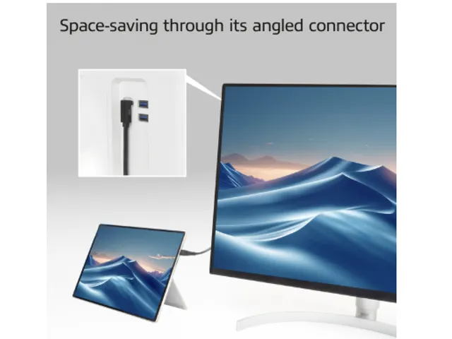 Kabel ACT USB-C standaard naar USB-C hoek boven/beneden 10Gbps 2m
