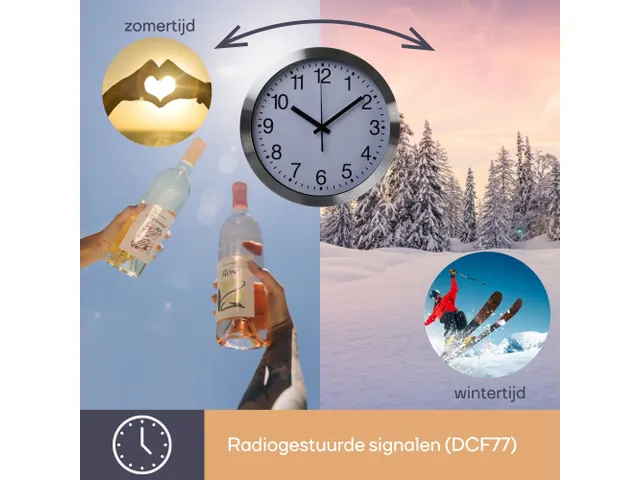 Aluminium Wandklok Ø 30cm cijferaanduiding DCF