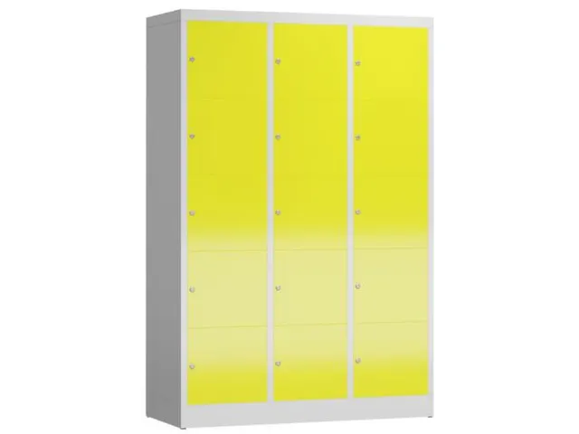 lockerkast,HxBxD 1800x1185x500mm,3x5vakken,vak B 395mm,cil.-slot