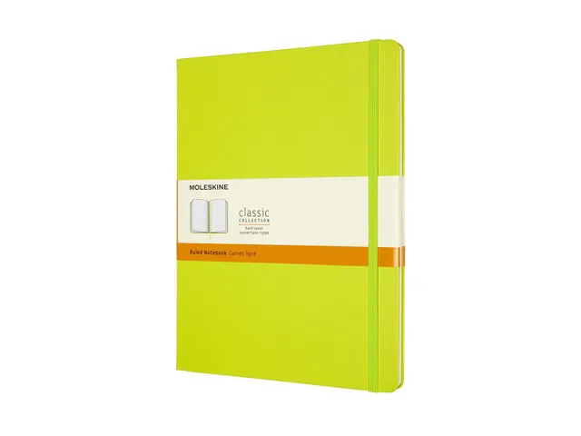Notitieboek Moleskine XL 190x250mm lijn hard cover lemon green