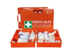 verbandkoffer,DIN 13169,ABS oranje,m. wandhouder